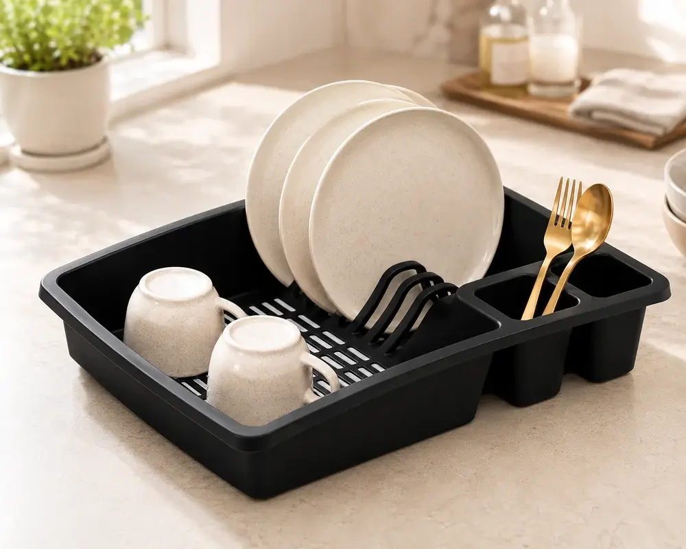 Plastic Dish Drainer with Drip Tray