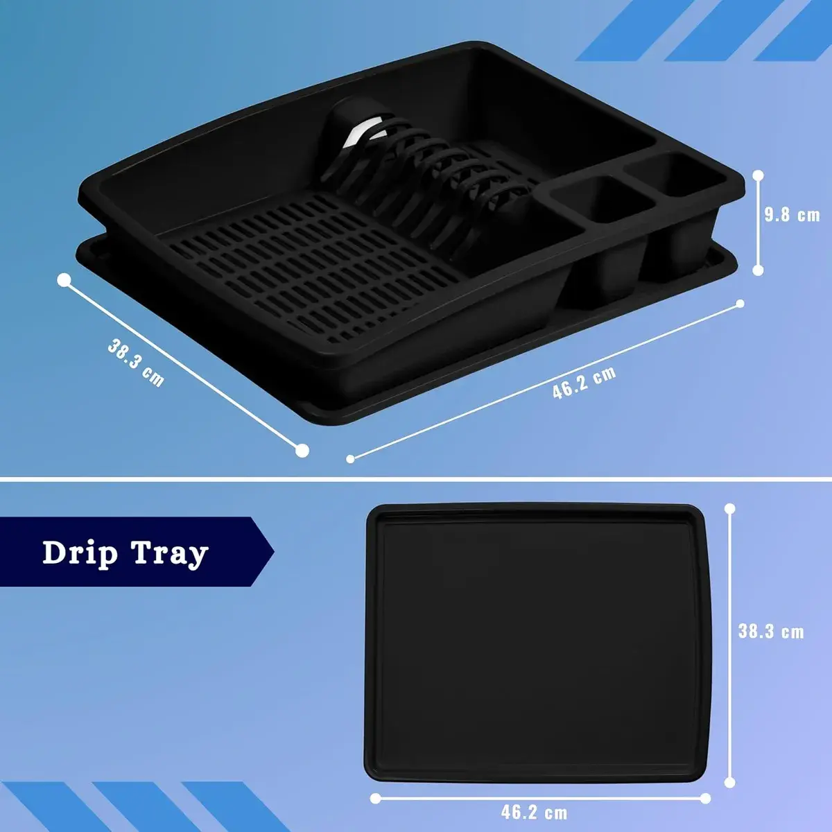 Plastic Dish Drainer with Drip Tray — image 1 of 7