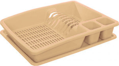 Buzztrove Plastic Dish drainer with drip tray utensil plate holder dish rack drainer