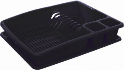 Buzztrove Plastic Dish drainer with drip tray utensil plate holder dish rack drainer