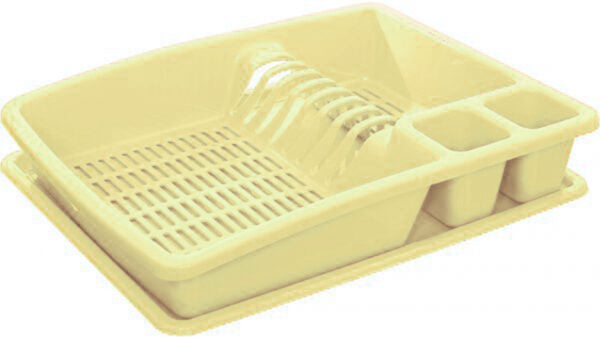 Buzztrove Plastic Dish drainer with drip tray utensil plate holder dish rack drainer