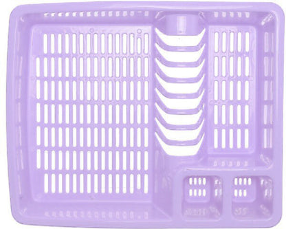 Buzztrove Plastic Dish drainer with drip tray utensil plate holder dish rack drainer