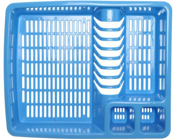 Buzztrove Plastic Dish drainer with drip tray utensil plate holder dish rack drainer