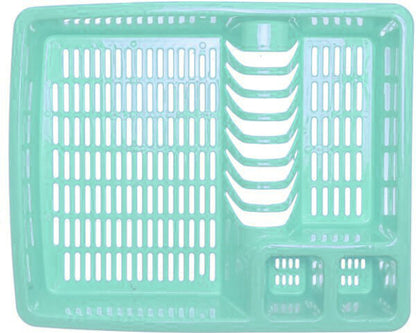 Buzztrove Plastic Dish drainer with drip tray utensil plate holder dish rack drainer