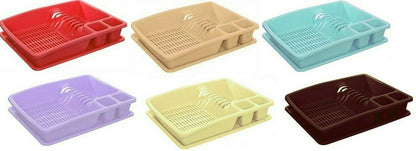 Buzztrove Plastic Dish drainer with drip tray utensil plate holder dish rack drainer