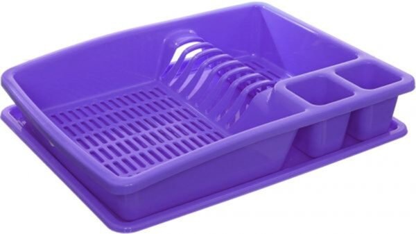 Buzztrove Plastic Dish drainer with drip tray utensil plate holder dish rack drainer - Image 4