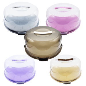 Cake Carrier with Base And Handle, Semi Transparent Dome & Secure Locking Lid, for Cakes, Pies & Pastries)